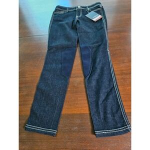 Irideon Riding Wear Breeches Kids Size 14 Navy Denim Bit & Reins 30-3295J-14-NY